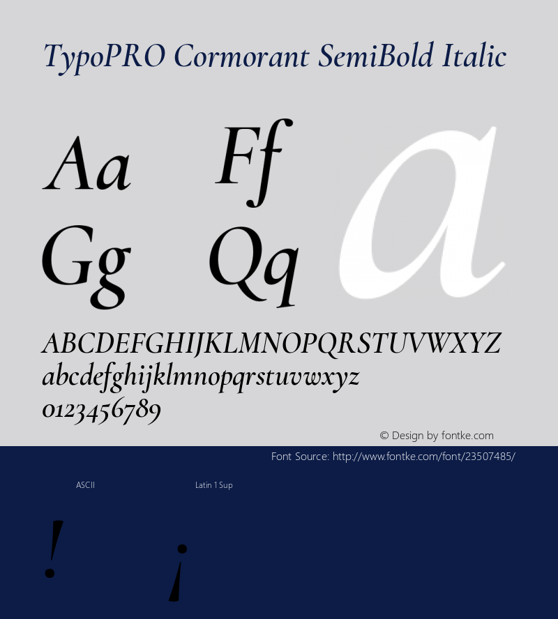 TypoPRO Cormorant SemiBold Italic Version 3.003 Font Sample