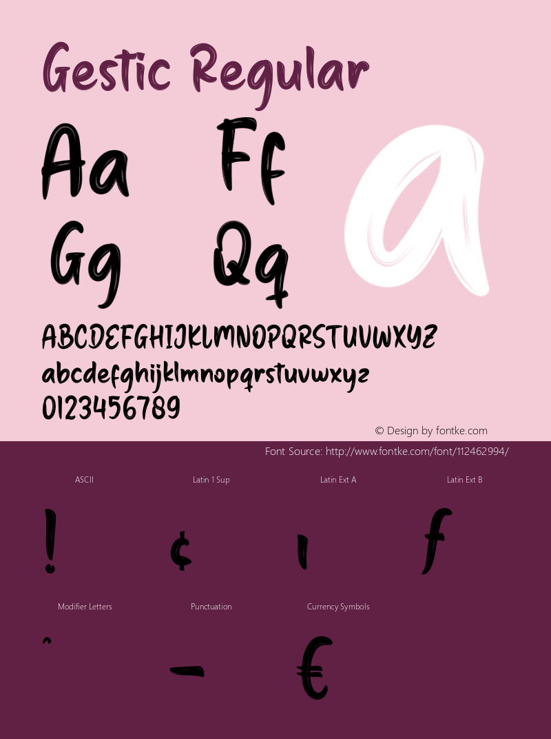 Gestic Version 1.003;Fontself Maker 3.5.4 Font Sample