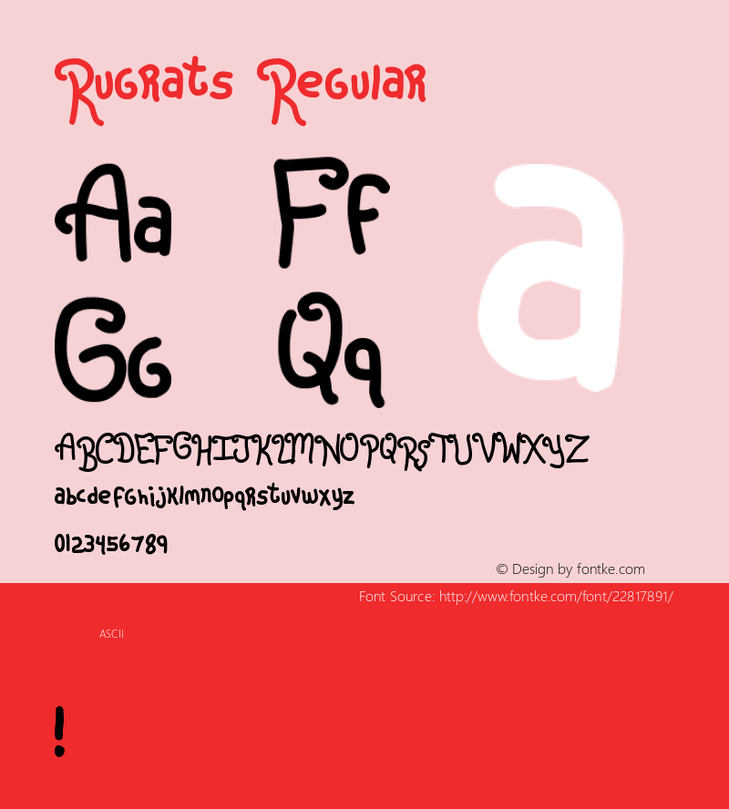 Rugrats Version 1.00 December 3, 2013, initial release Font Sample