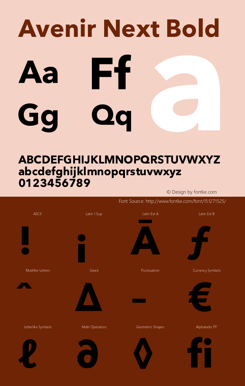 Avenir Next Bold 8.0d2e1 Font Sample