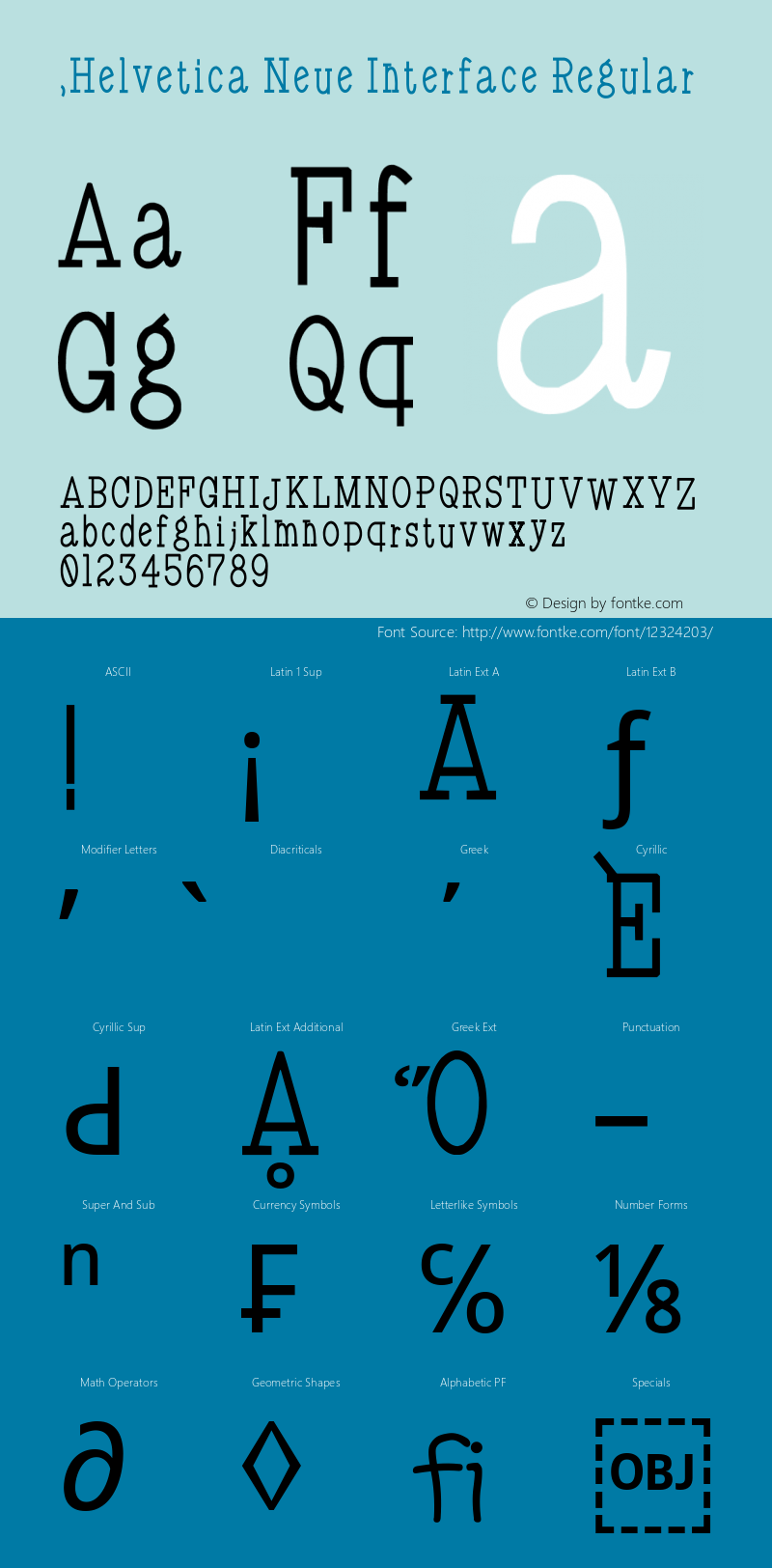 .Helvetica Neue Interface Regular 10.0d35e1 Font Sample