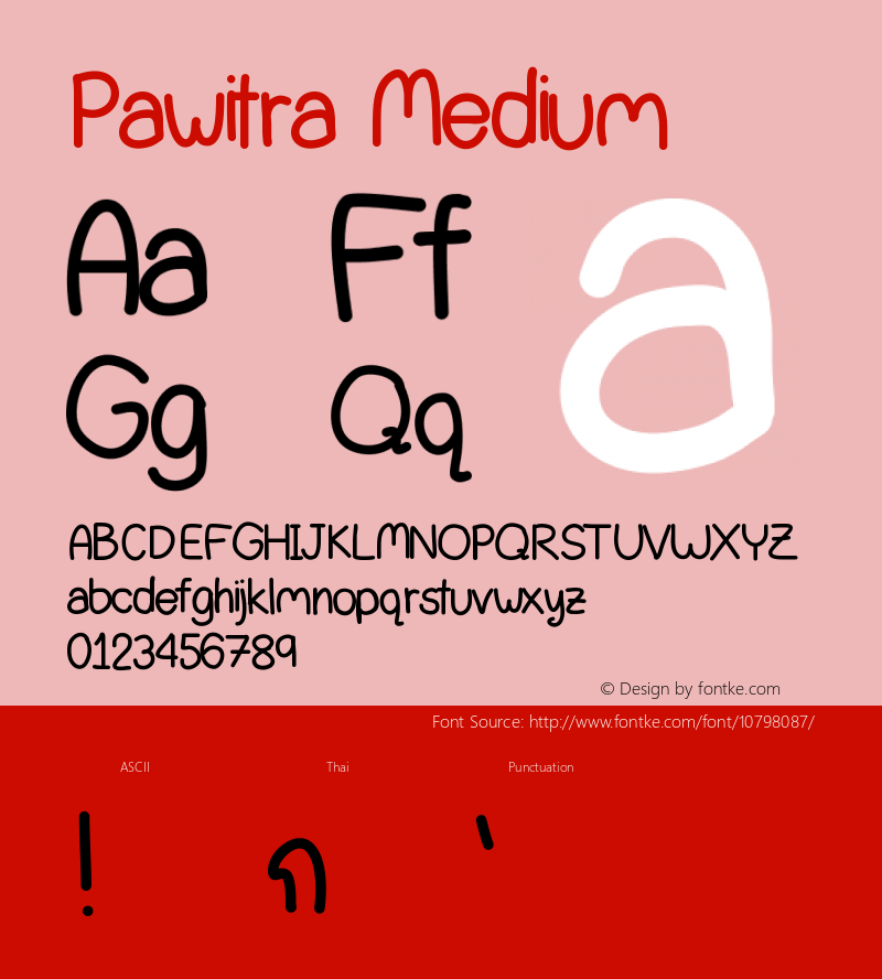 Pawitra Medium Version 001.000 Font Sample