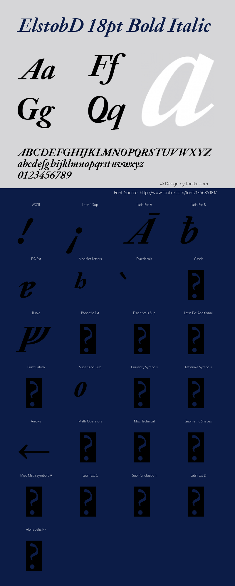 ElstobD 18pt Bold Italic Version 1.015; ttfautohint (v1.8.3)图片样张