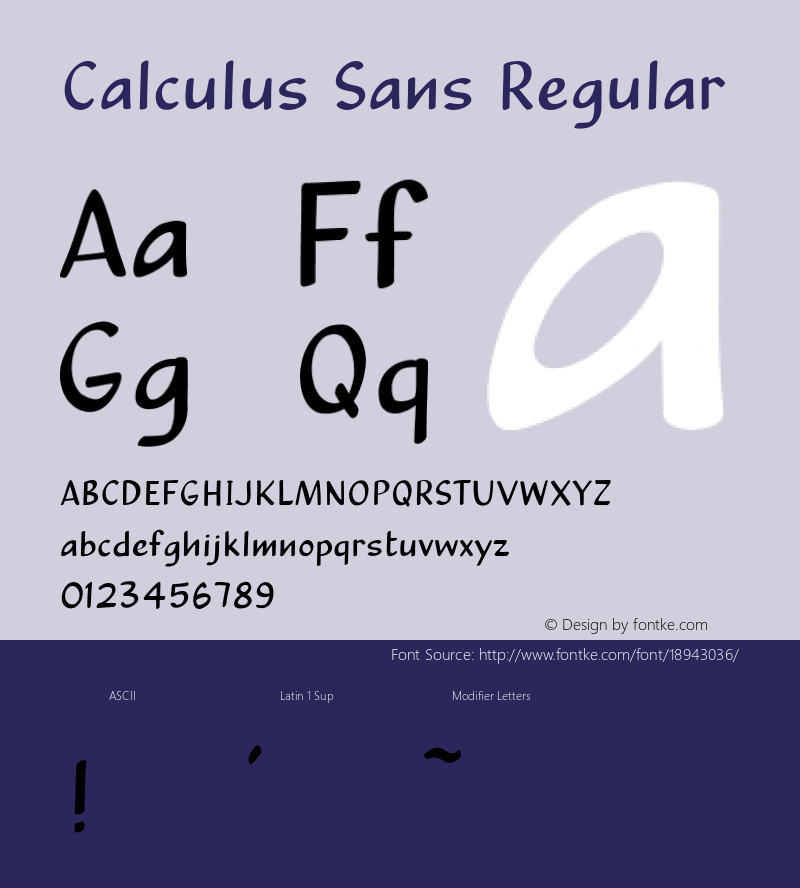 Calculus Sans Regular 1.000 Font Sample