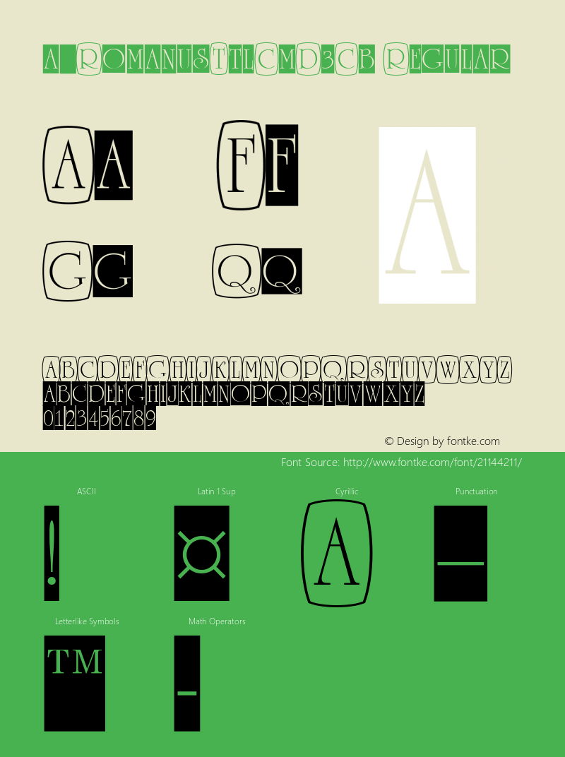 a_RomanusTtlCmD3Cb 01.03 Font Sample