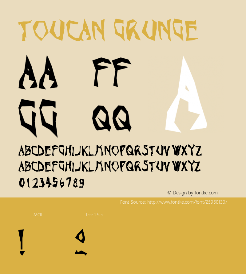 ToucanGrunge Version 001.000 Font Sample