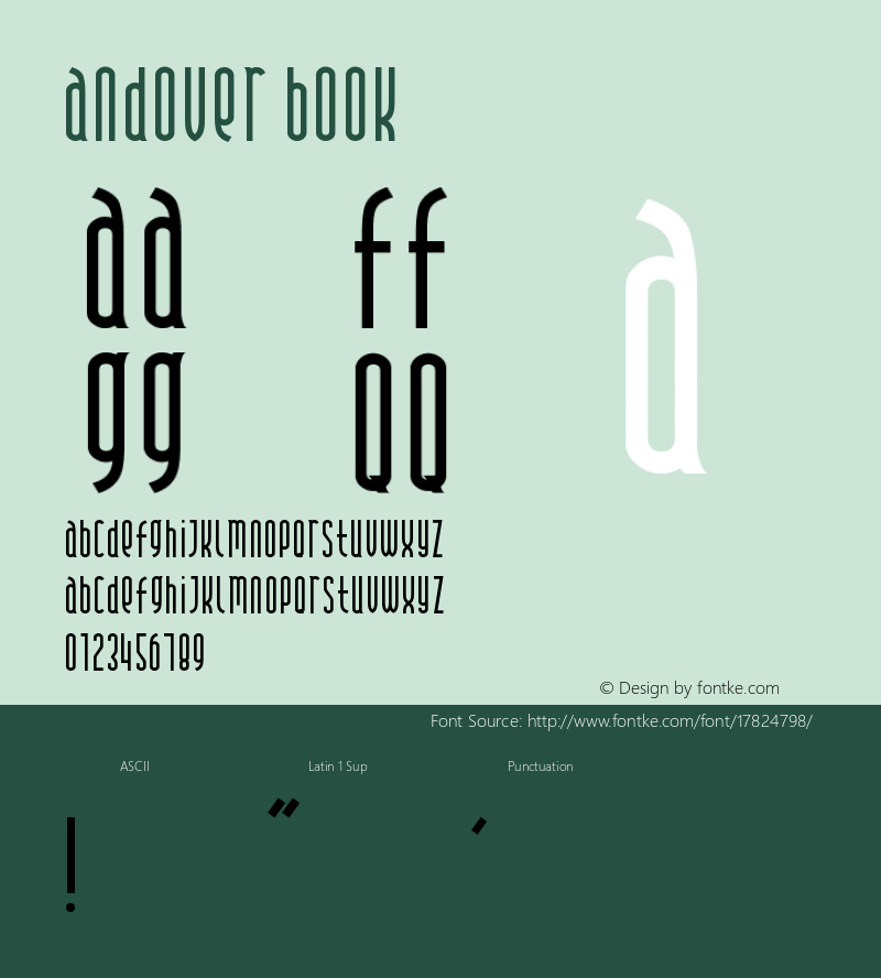 Andover Book Version Macromedia Fontograp Font Sample