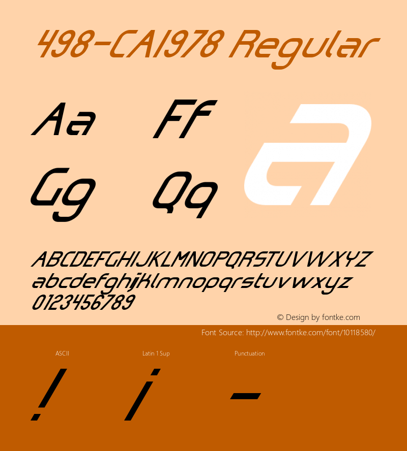 498-CAI978 Regular Version 2.0 November 18, 1998 Font Sample