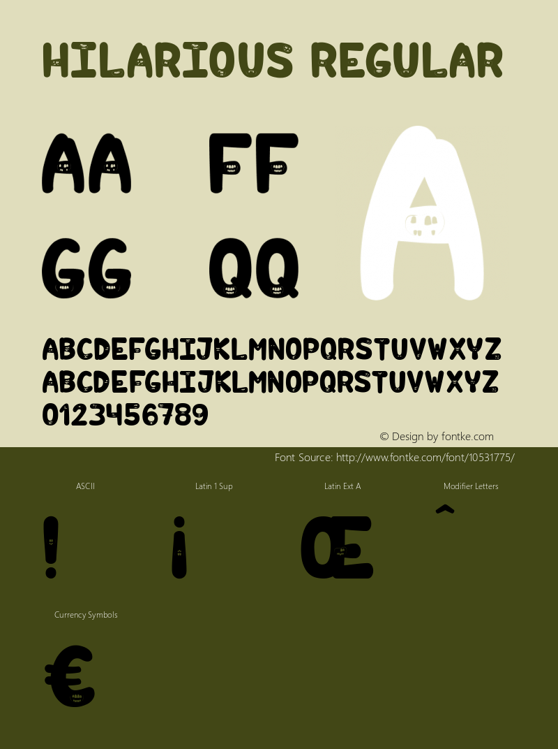 Hilarious Regular Version 001.000 Font Sample