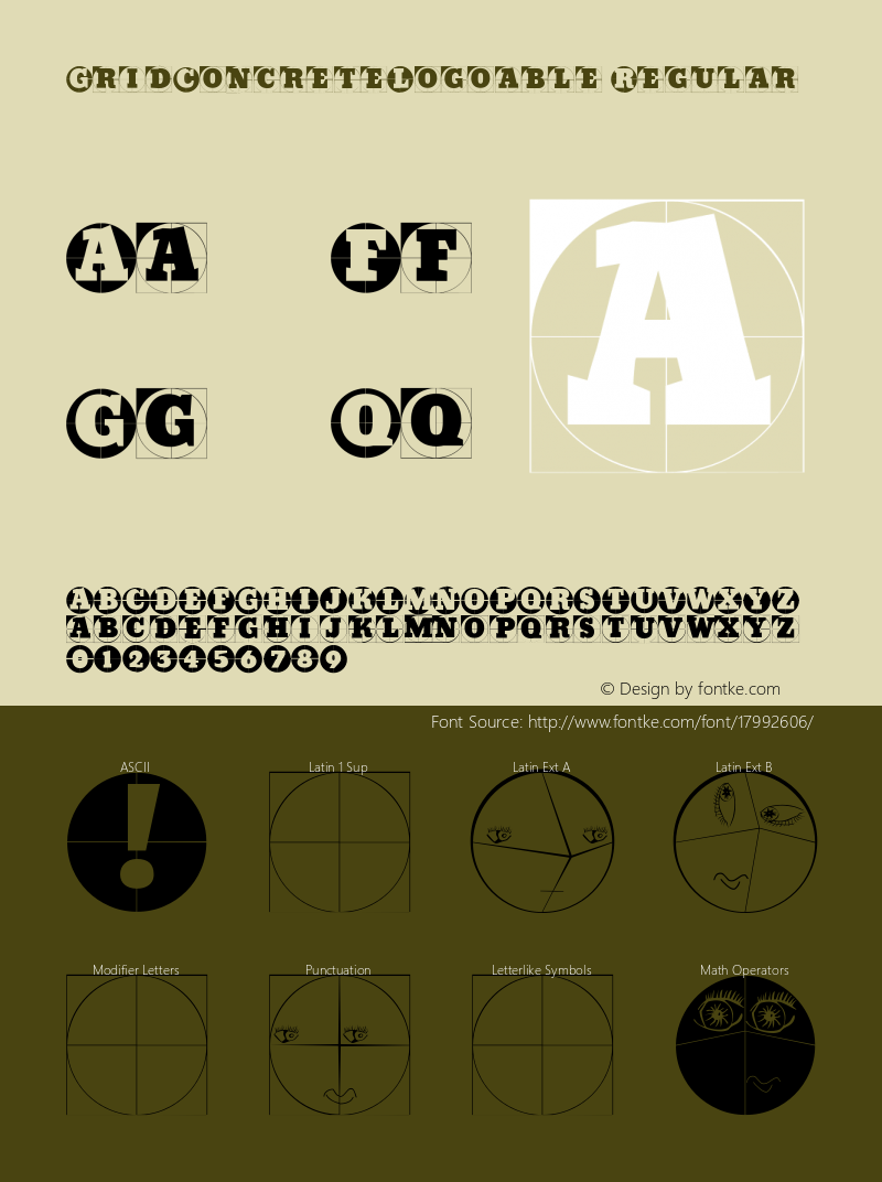 GridConcreteLogoable Regular 1.0 2005-02-16 Font Sample