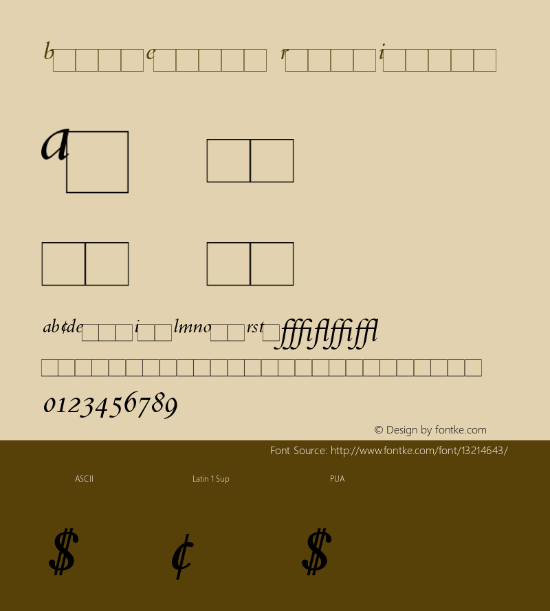 BemboExpert RomanItalic Version 1.00 Font Sample