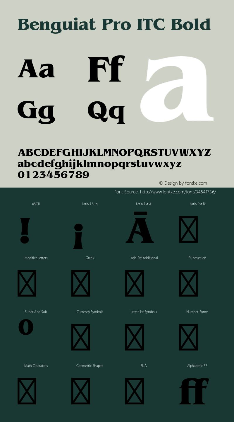 BenguiatProITC-Bold Version 1.00 Font Sample