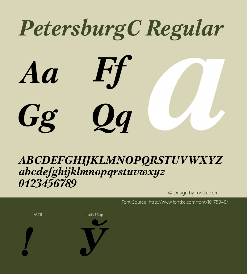 PetersburgC Regular 001.000 Font Sample