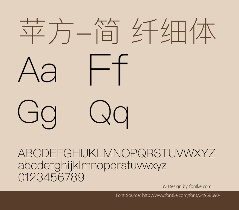 苹方-繁 纤细体  Font Sample