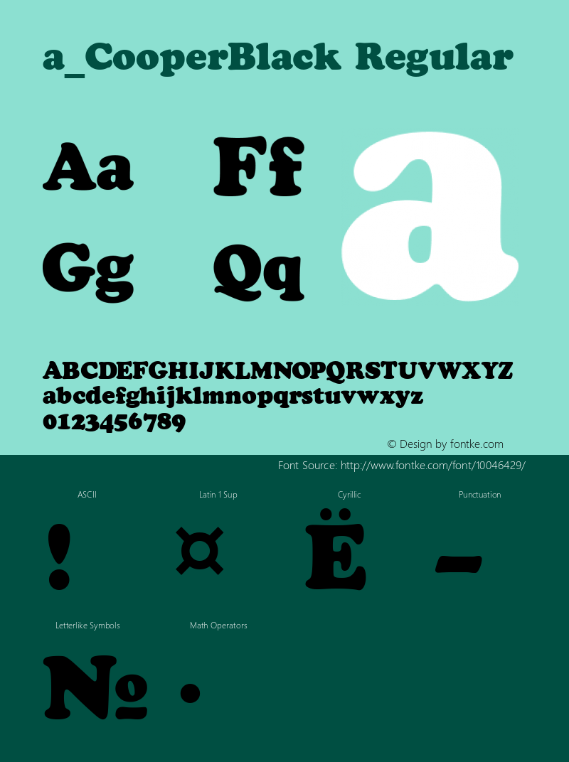 a_CooperBlack Regular 01.03 Font Sample