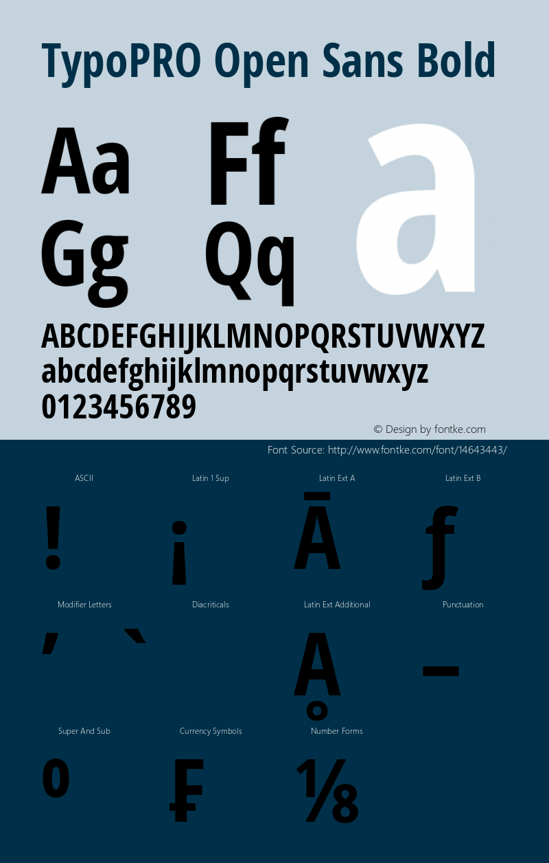 TypoPRO Open Sans Bold Version 1.11 Font Sample