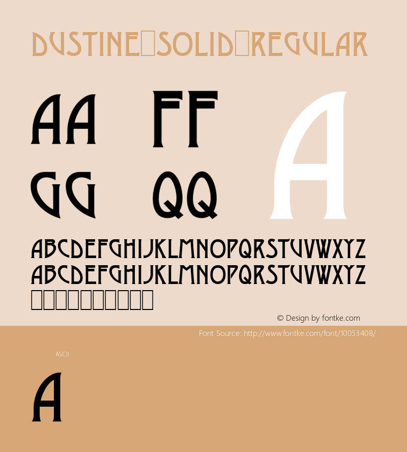 Dustine Solid Regular Version 1.10 Font Sample