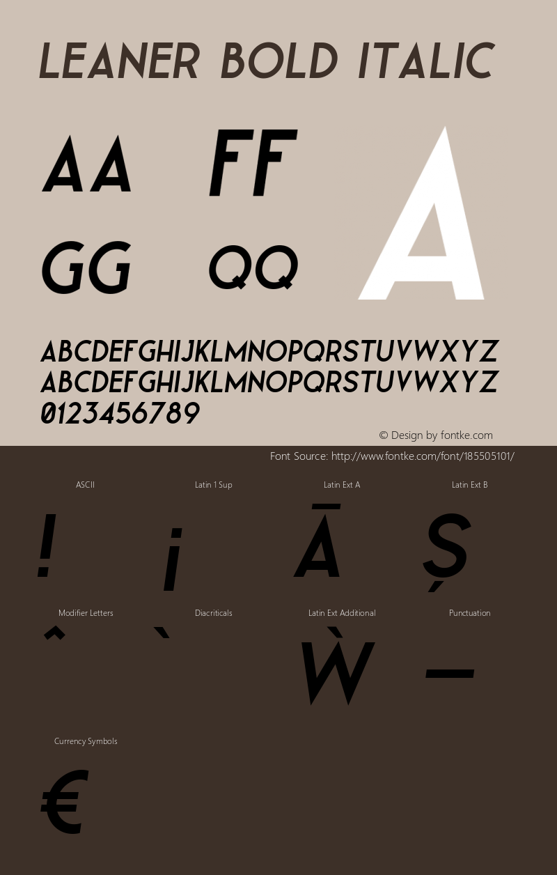 Leaner Bold Italic 3.000图片样张