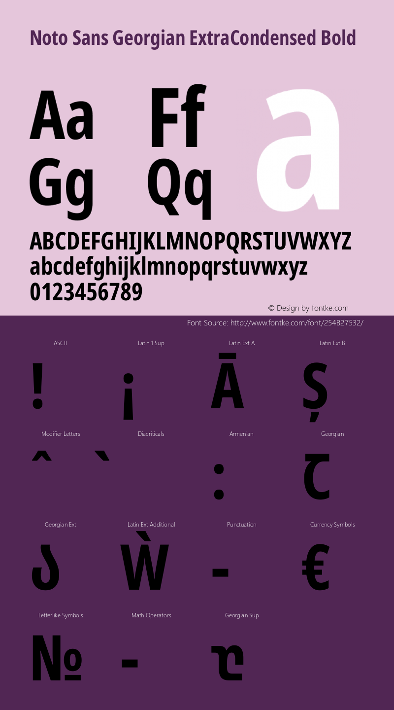 Noto Sans Georgian ExtraCondensed Bold Version 2.005图片样张