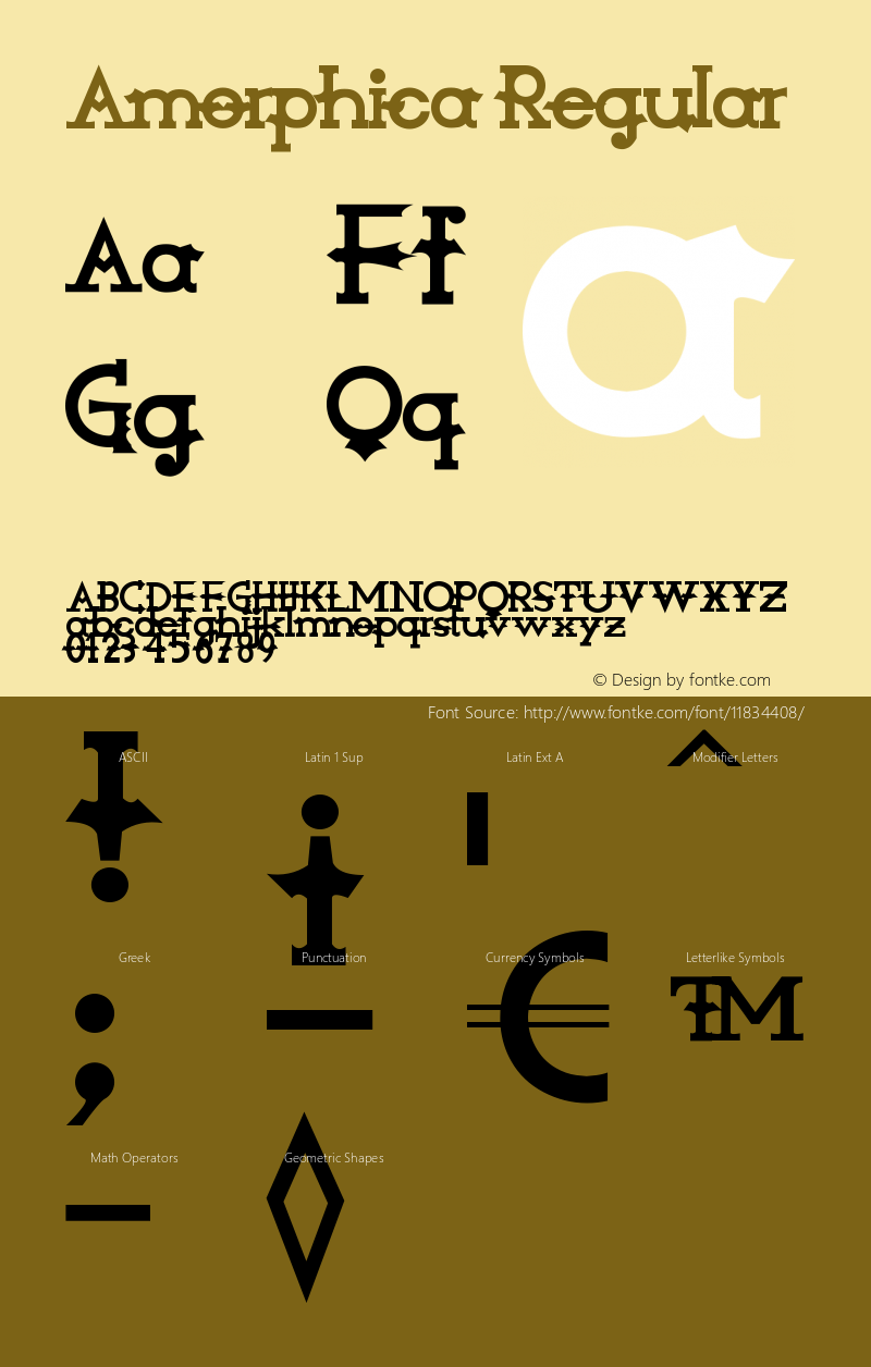 Amorphica Regular Version 1.00 February 22, 2011, initial release Font Sample