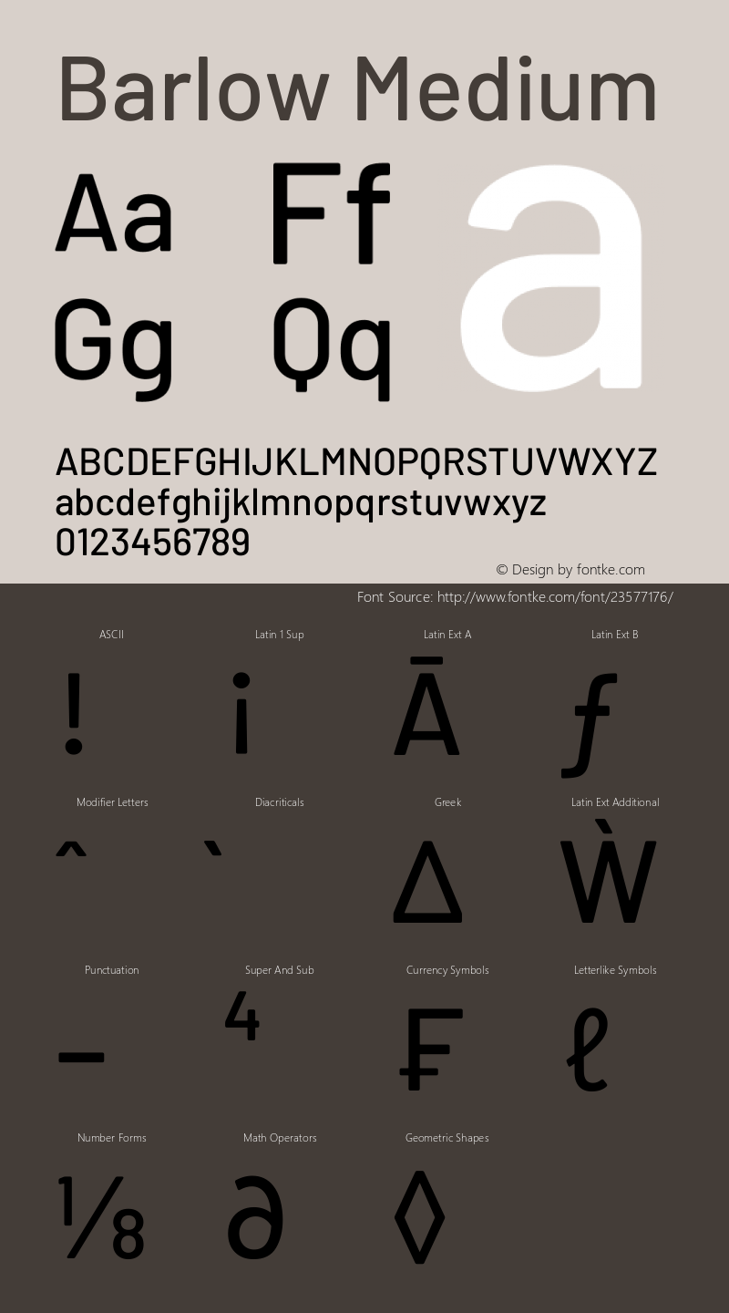 Barlow Medium Development Version Font Sample