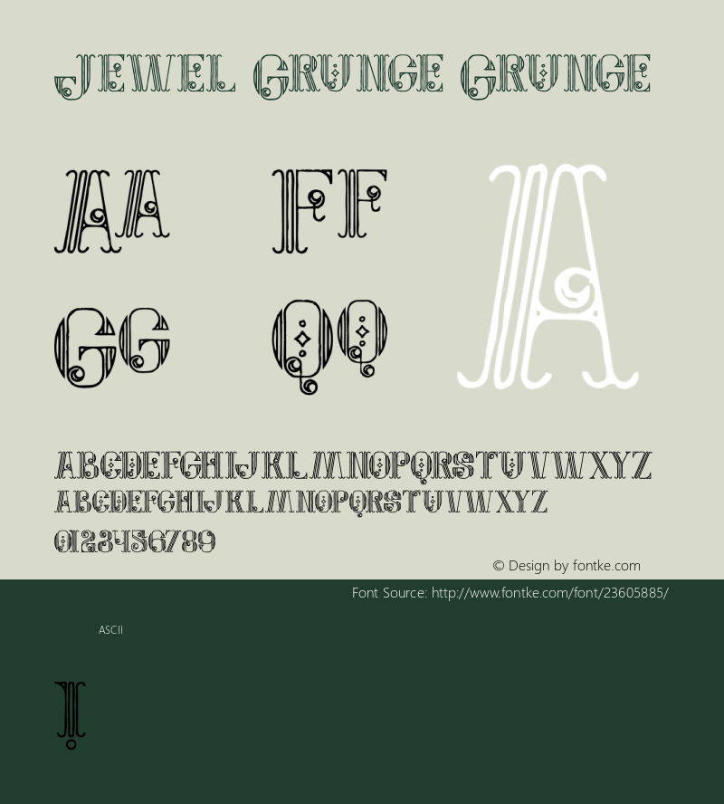 Jewel Grunge Version 1.000 Font Sample