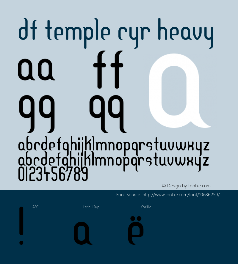 DF Temple Cyr Heavy Version 0.00 1997 initial release Font Sample
