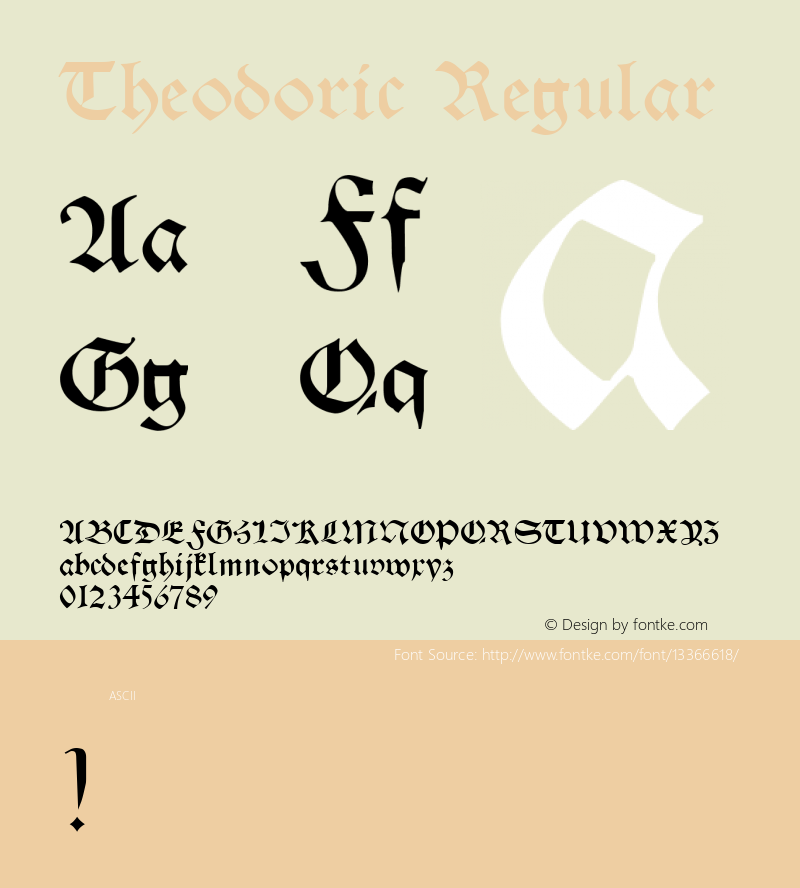 Theodoric Regular Altsys Metamorphosis:7/16/93 Font Sample