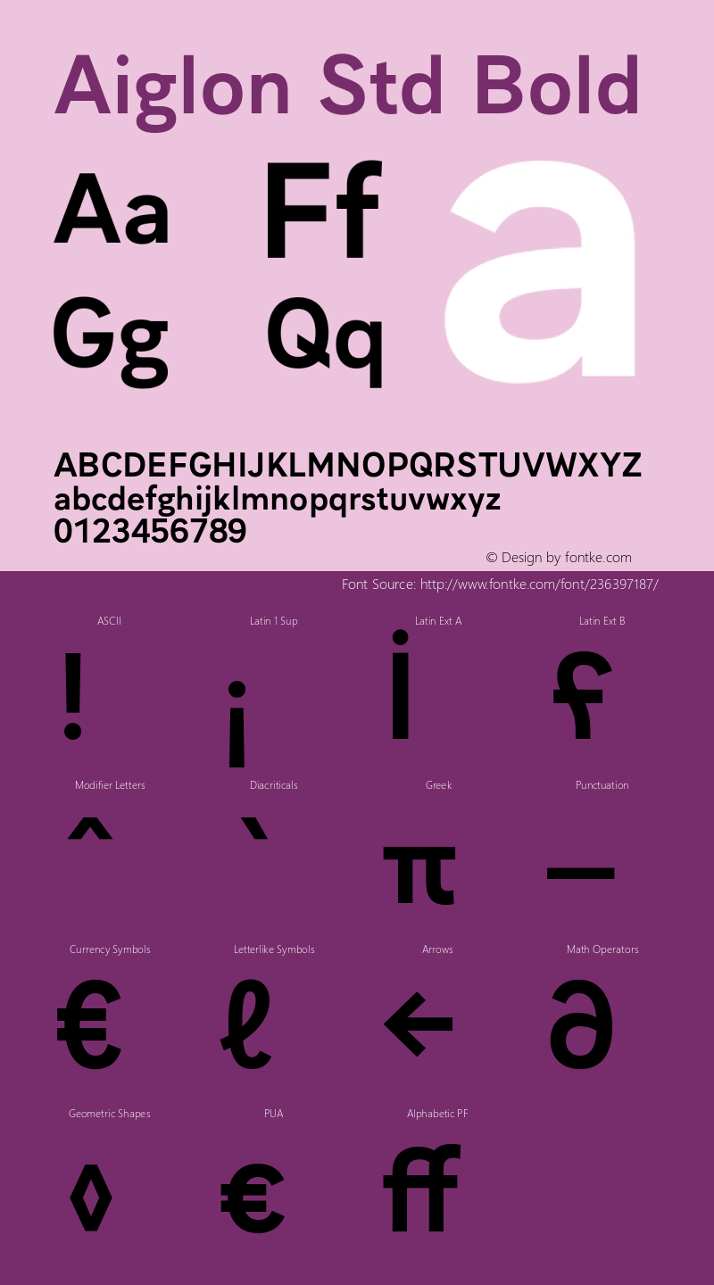 Aiglon Std Bold Version 1.0图片样张