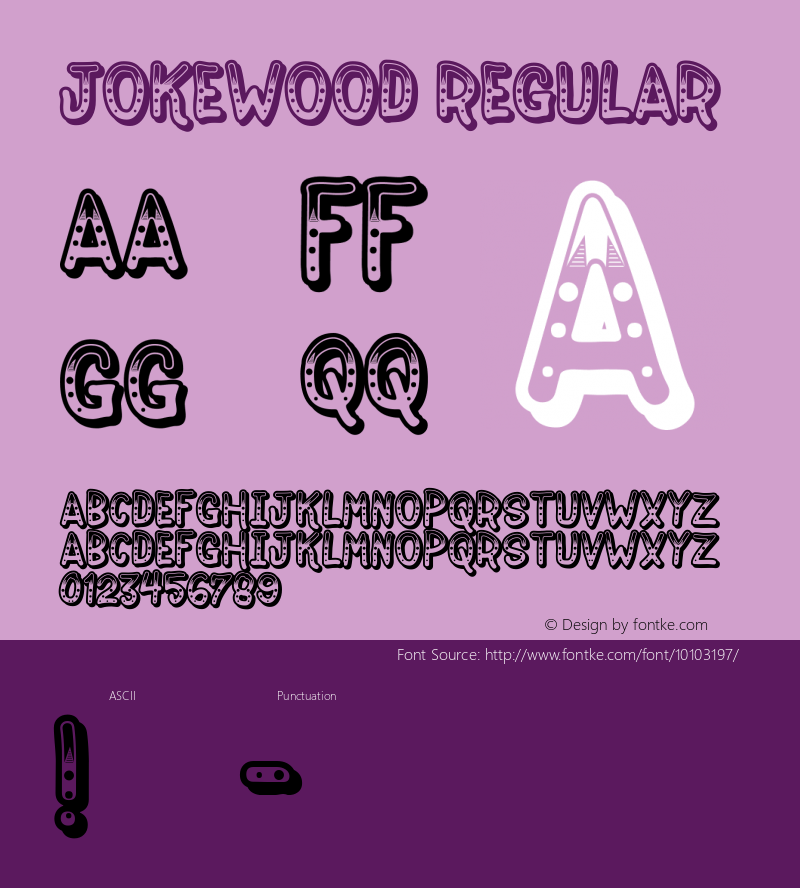 Jokewood Regular Macromedia Fontographer 4.1.3 3/17/02 Font Sample