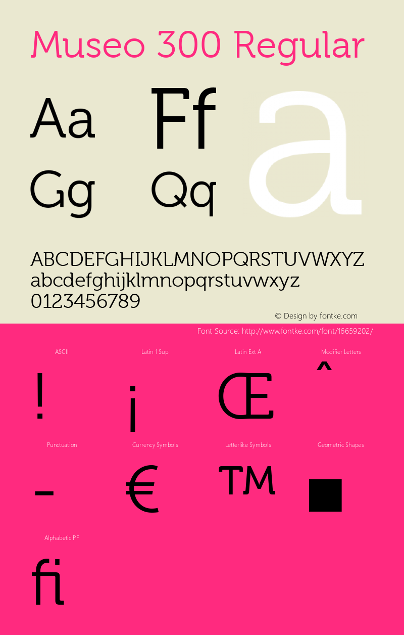 Museo 300 Regular 2.002 Font Sample