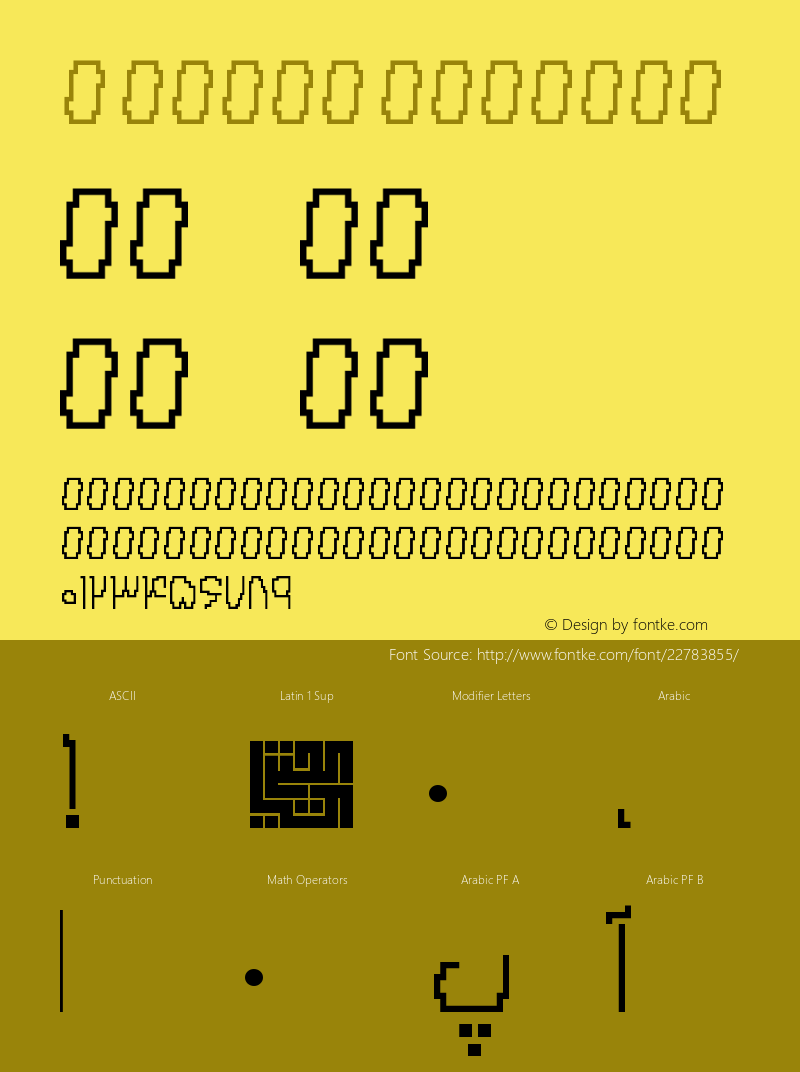 A Pixel Version 1.001 November 22, 2013 Font Sample