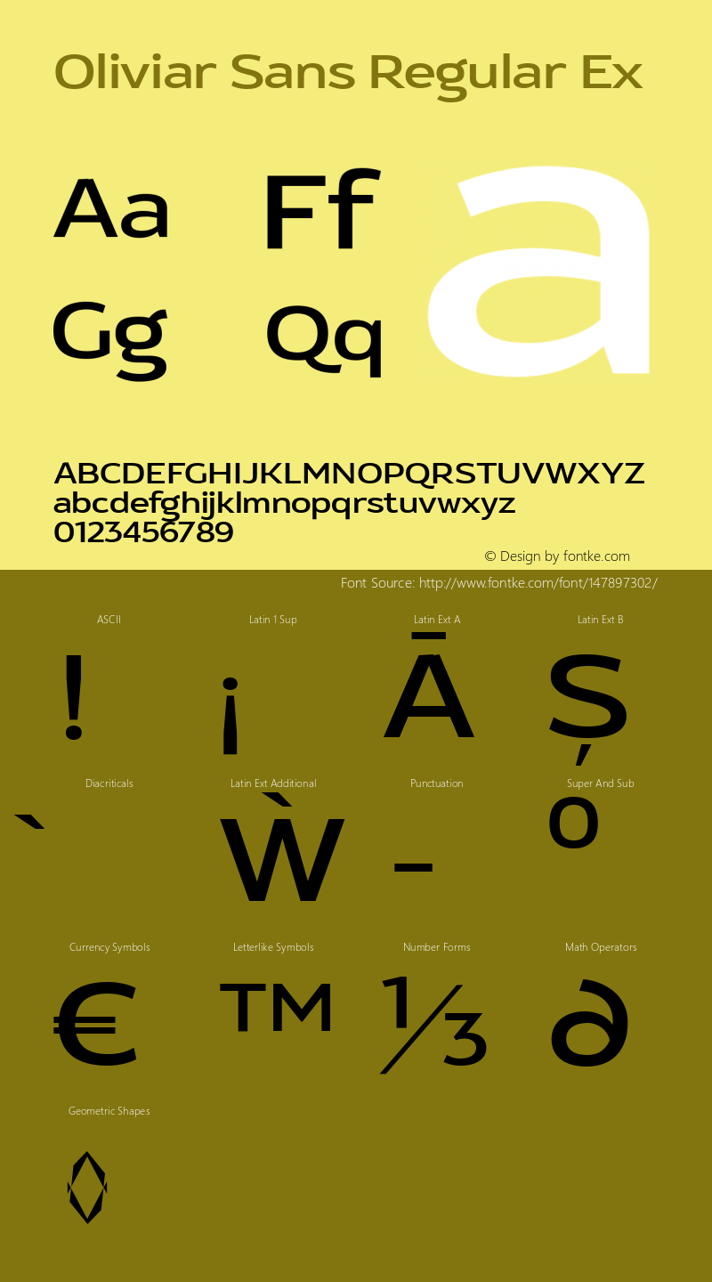 Oliviar Sans Regular Ex Version 1.002;hotconv 1.0.109;makeotfexe 2.5.65596 Font Sample