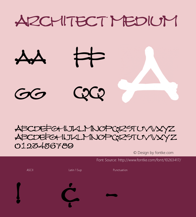 Architect Medium Macromedia Fontographer 4.1.5 3/7/02 Font Sample