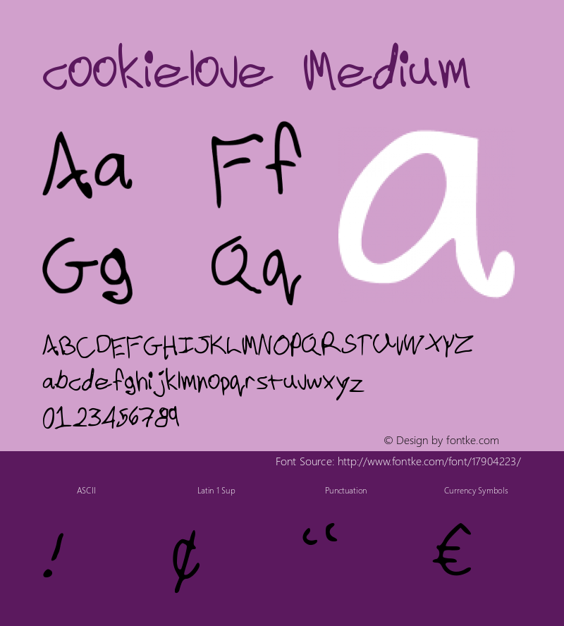 cookielove Medium Version 001.000 Font Sample