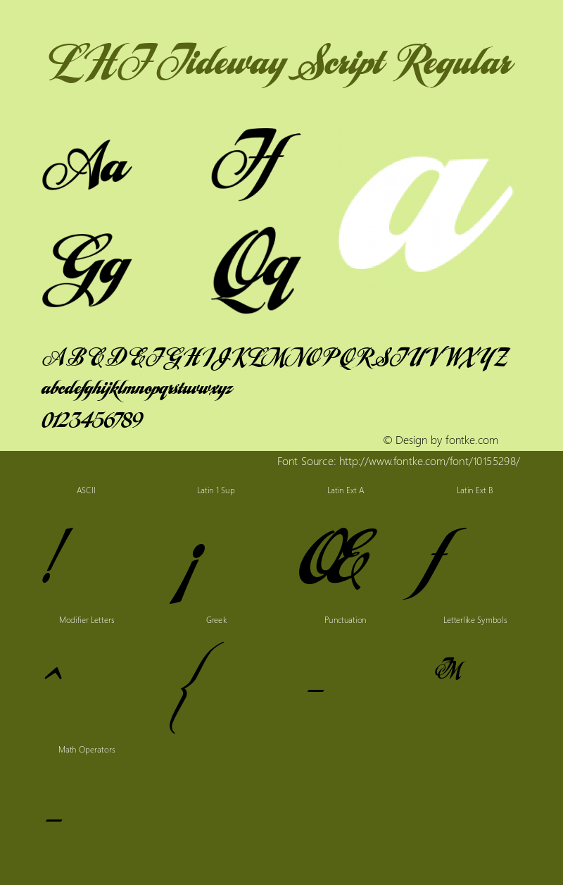 LHF Tideway Script Regular V2. 12/12/2004 Font Sample