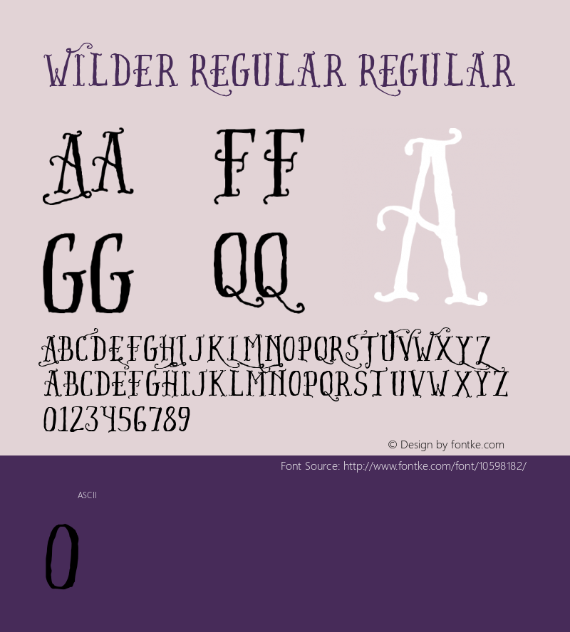 Wilder Regular Regular Version 1.000 Font Sample