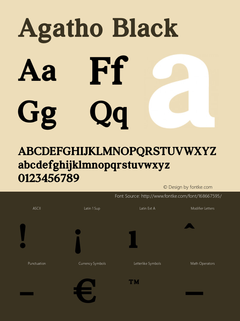 Agatho Black Version 1.008;Fontself Maker 3.5.4图片样张