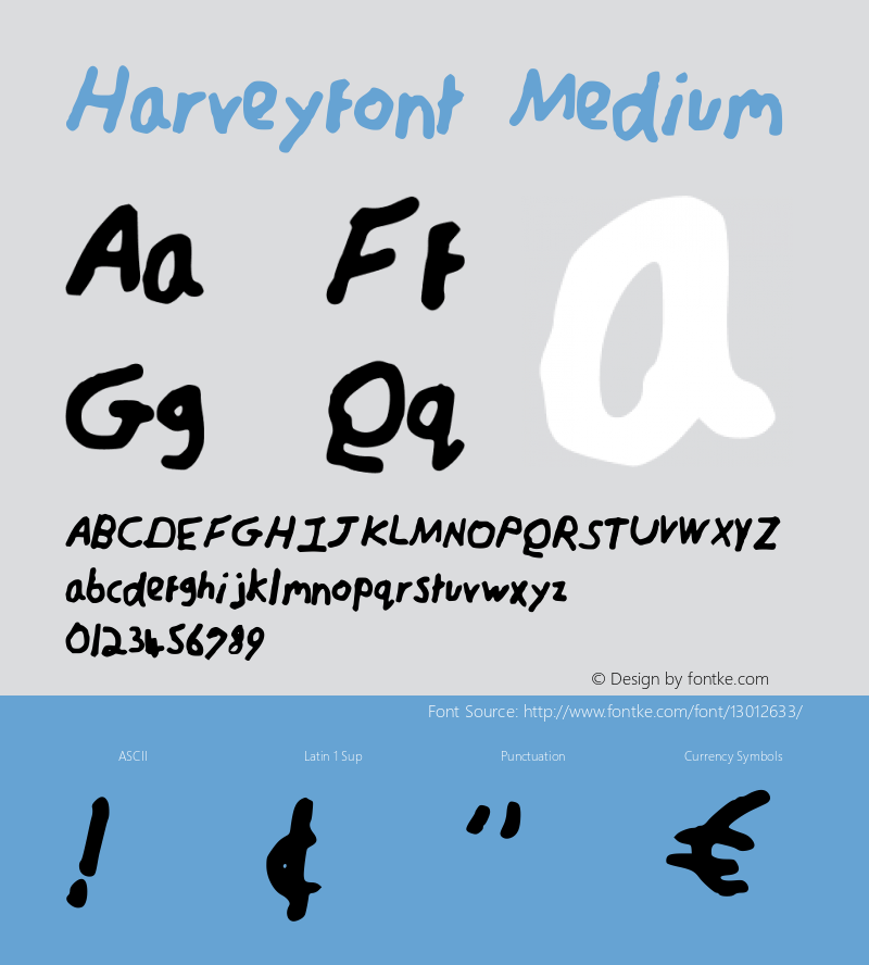 Harveyfont Medium Version 001.000 Font Sample