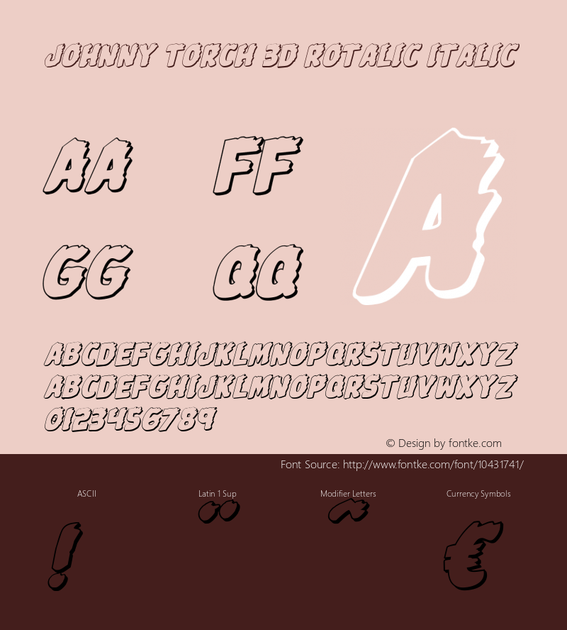 Johnny Torch 3D Rotalic Italic 001.000 Font Sample