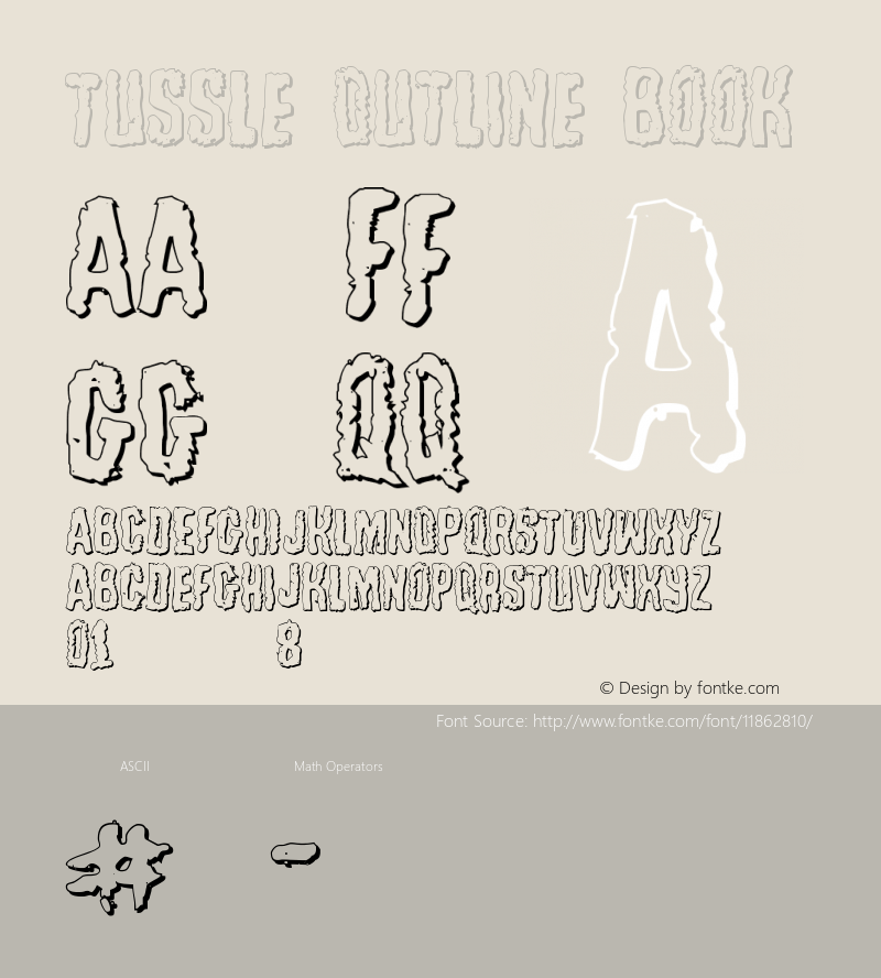 Tussle Outline Book Version 1.0 Font Sample