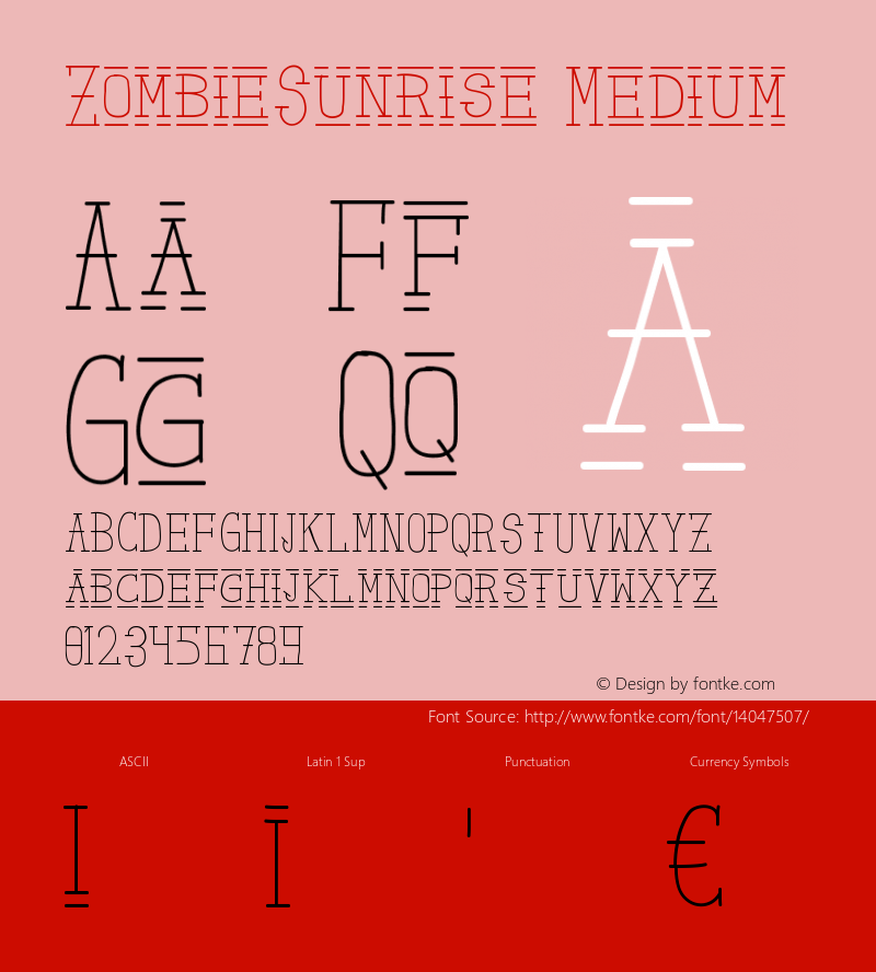 ZombieSunrise Medium Version 001.000 Font Sample