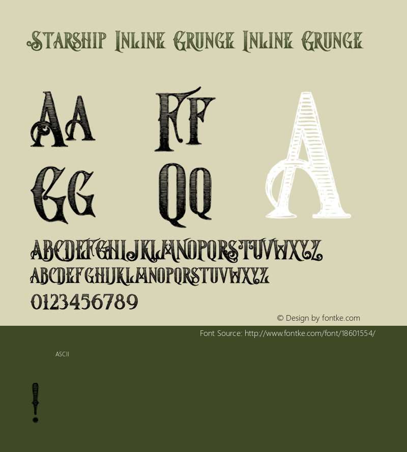 Starship Inline Grunge Inline Grunge Version 1.000 Font Sample