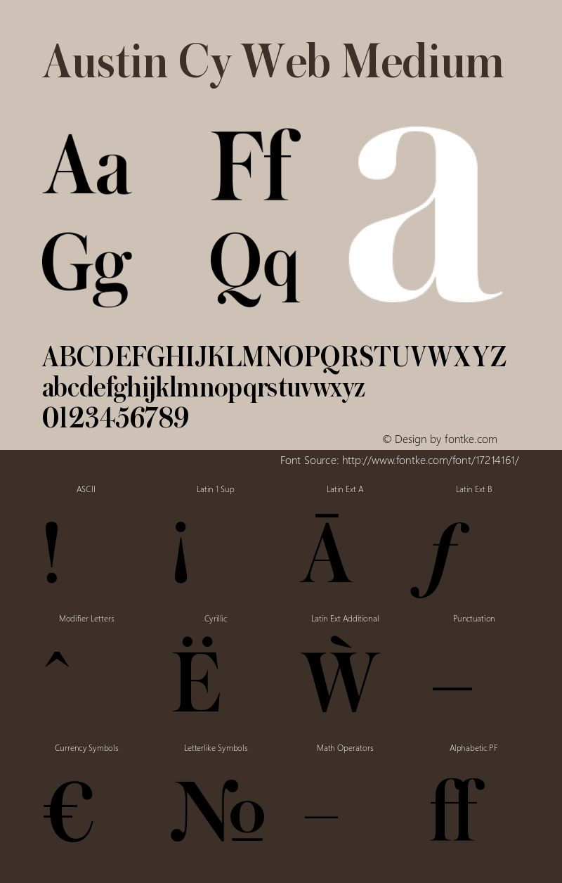 Austin Cy Web Medium Version 1.1 2016 Font Sample