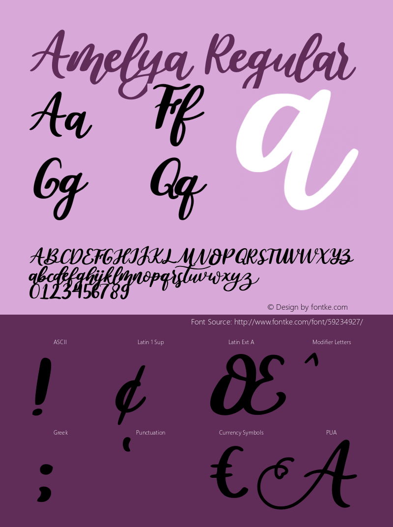 Amelya Version 1.00;March 24, 2020;FontCreator 12.0.0.2525 64-bit Font Sample