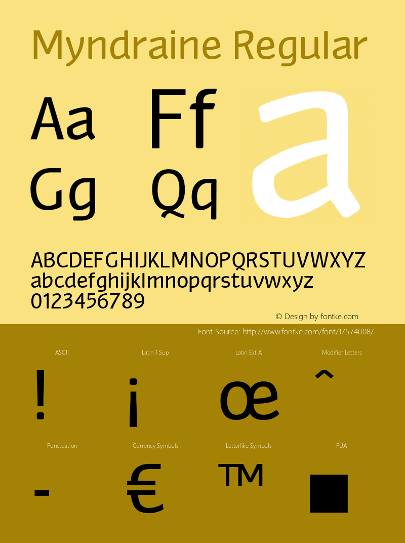 Myndraine Regular 001.000 Font Sample