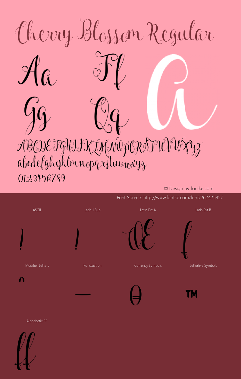 CherryBlossom 1.000 Font Sample