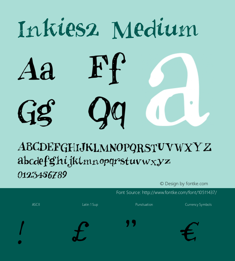 Inkies2 Medium Version 001.000 Font Sample