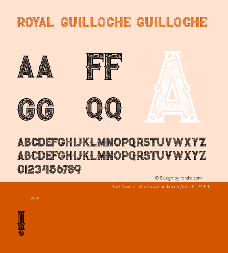 Royal Guilloche Guilloche Version 1.000 Font Sample