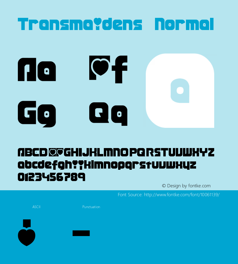 Transmaidens Normal Macromedia Fontographer 4.1 10/18/2000 Font Sample